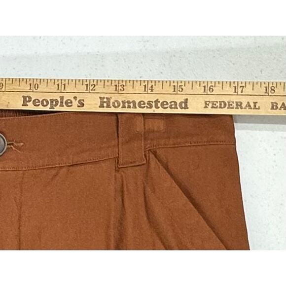 Cabi Cruise Crop Pants Size Large (33x24) Sienna Brown Wide Leg Linen Blend 6478 - Picture 8 of 12